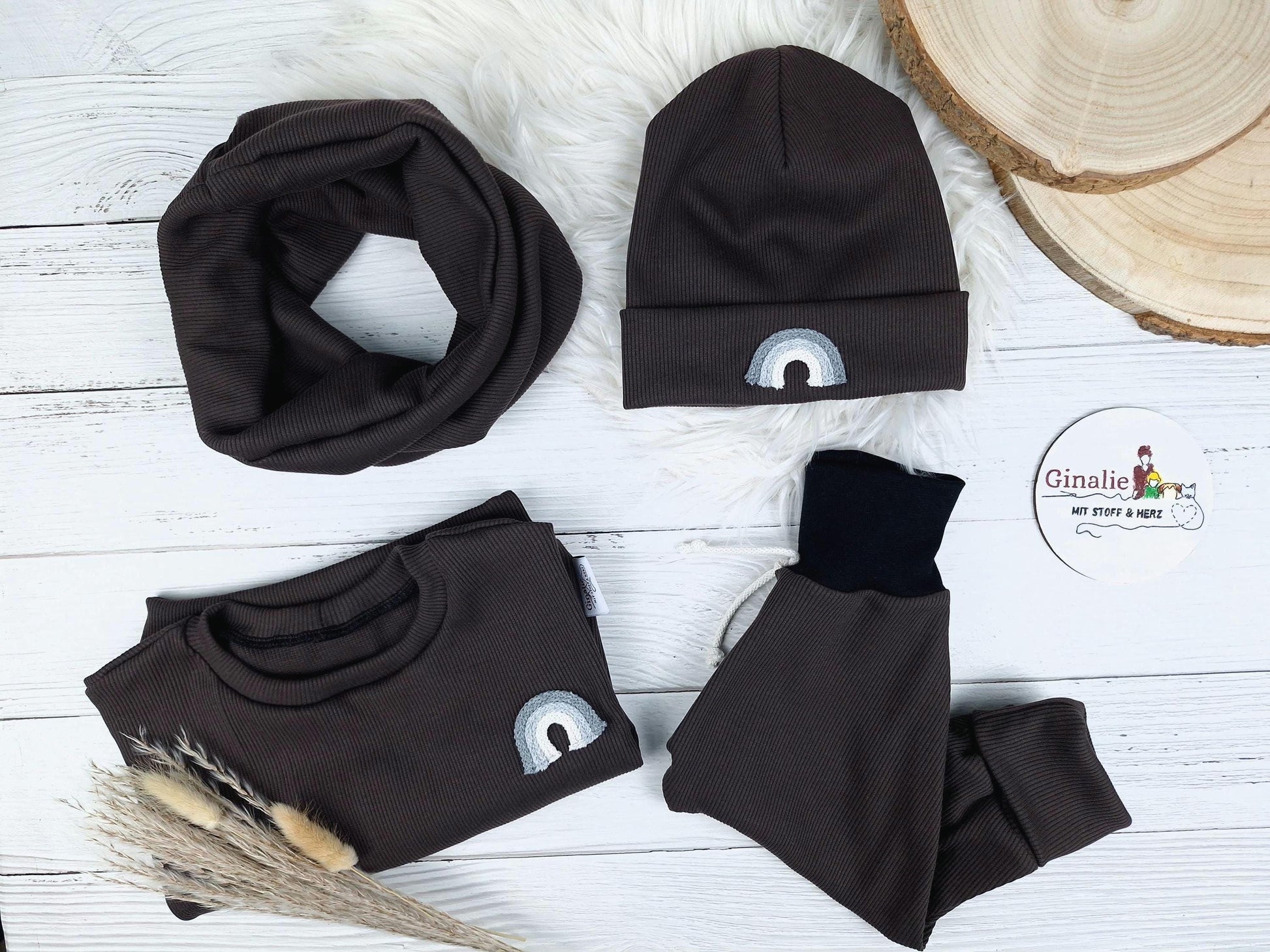 Rainbow Set • Pullover & Hose Baby • Rib-Jersey mit Kordel