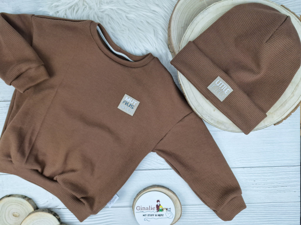 Oversize Pullover aus Waffeljersey