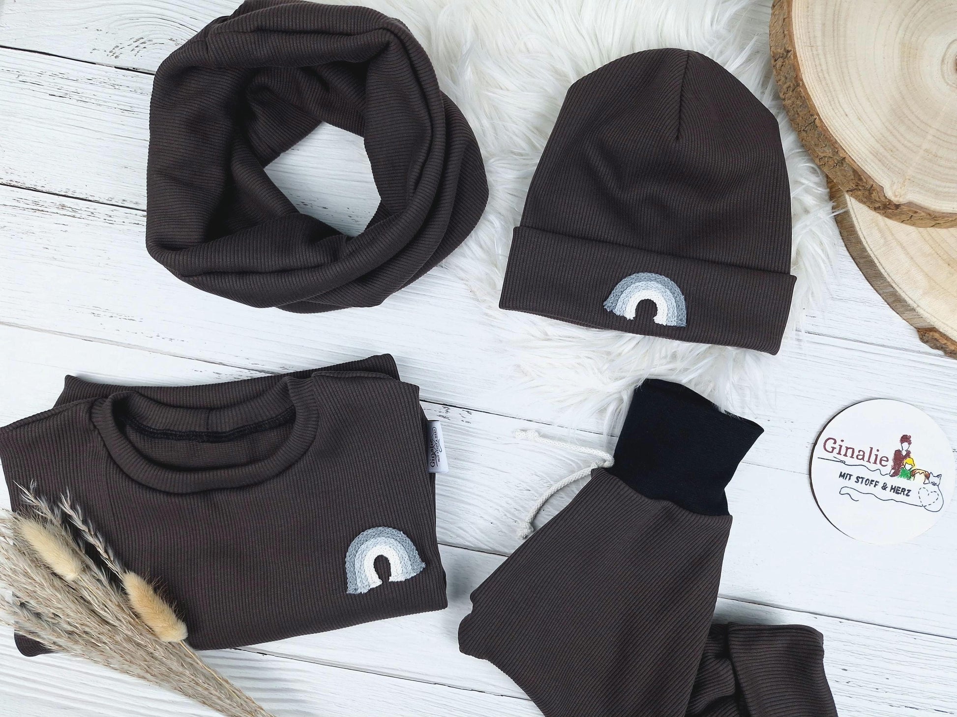 Rainbow Set • Pullover & Hose Baby • Rib-Jersey mit Kordel