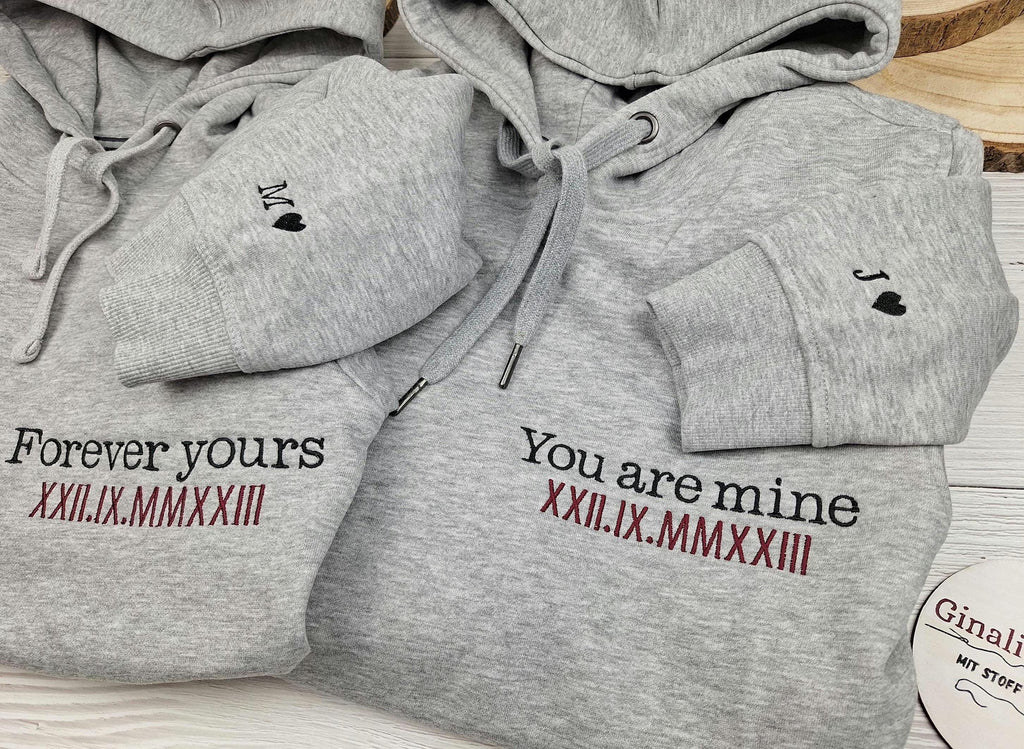 Partner Hoodie • personalisiert mit Namen & Datum • 10 € Rabatt bei 2 Stück