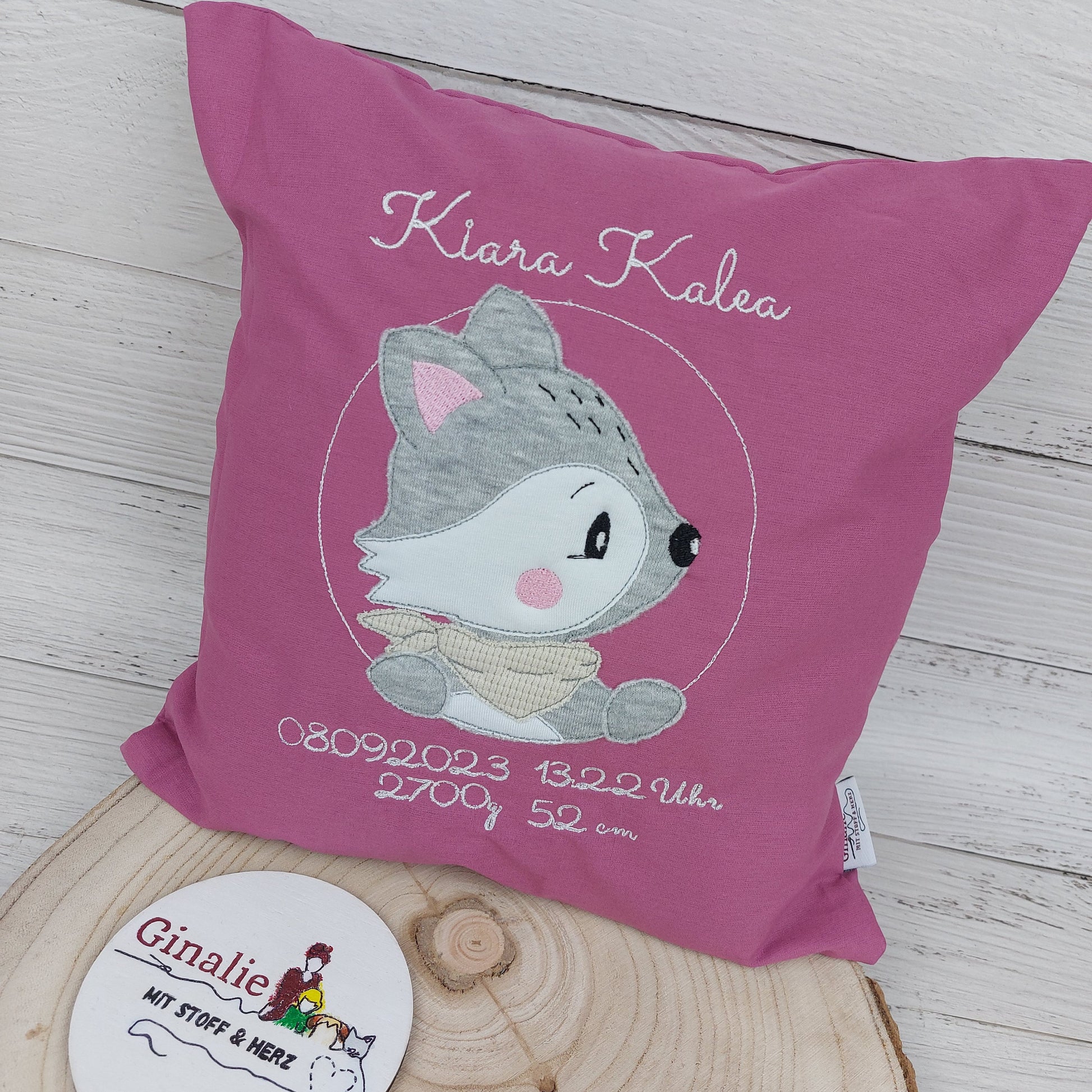 Namenskissen Baby & Kind • Mit Geburtsdaten