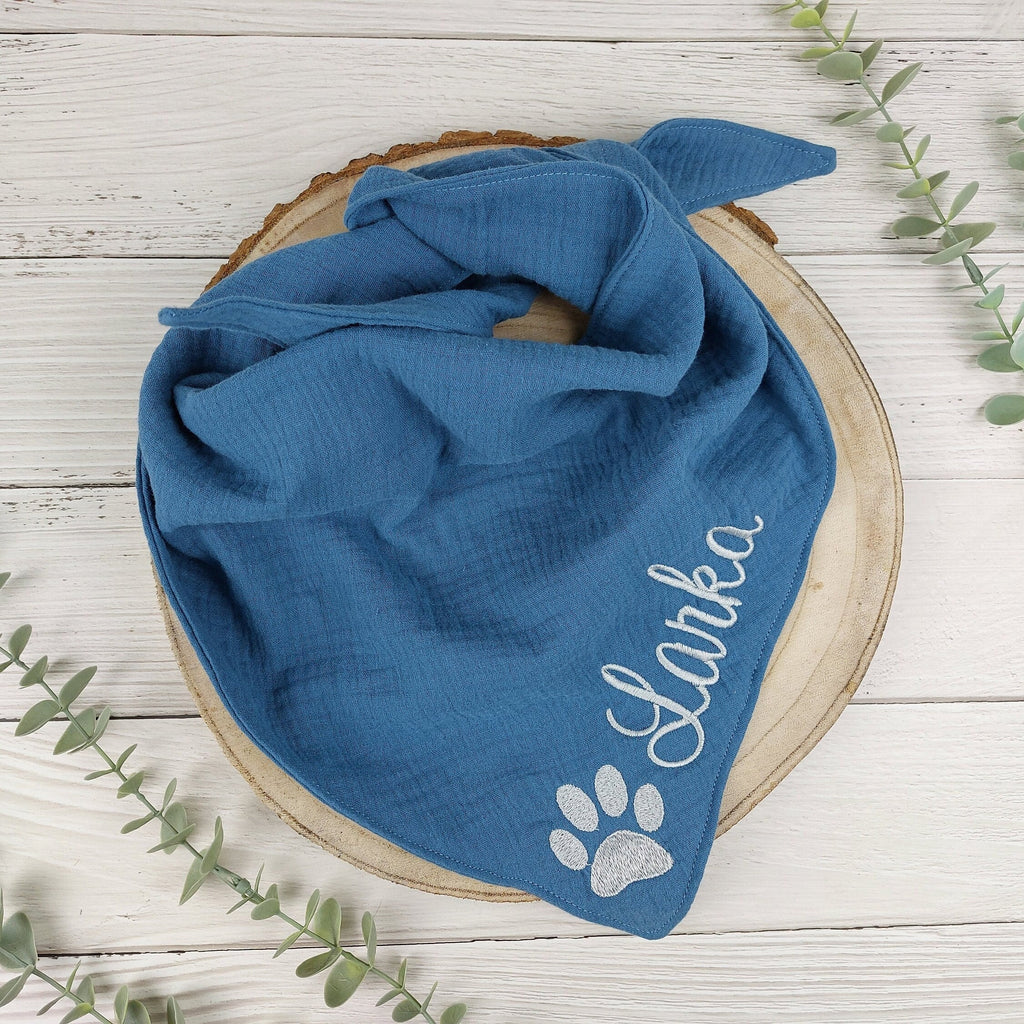 Hundehalstuch mit Namen aus Musselin