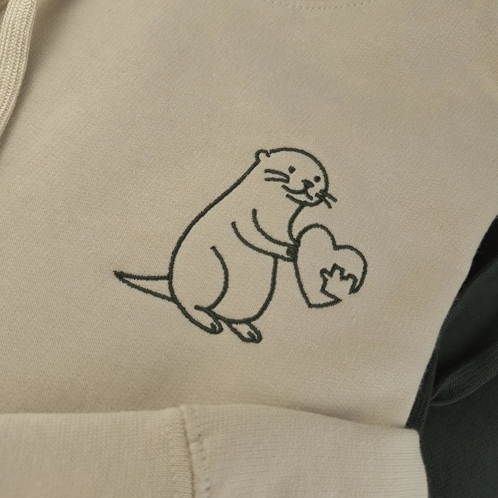 Partner Hoodie Otter Puzzleherz • personalisiert • bestickt • Couple Hoodie