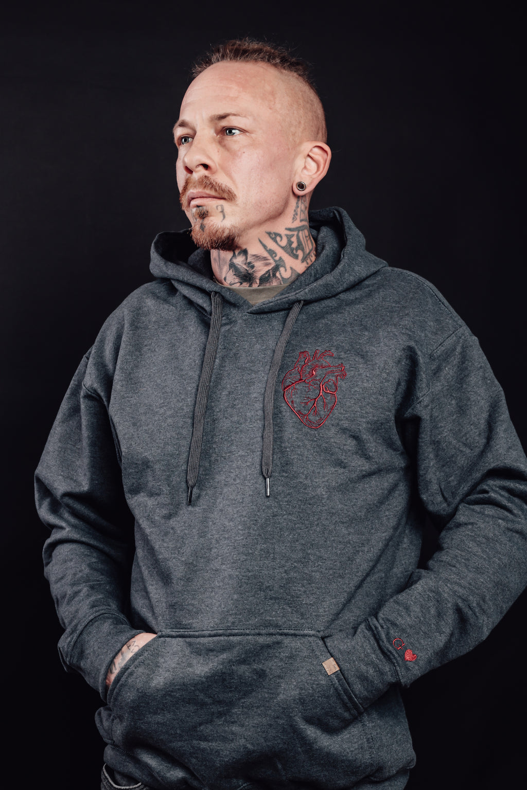 Partner Hoodie • Anatomisches Herz • Initiale