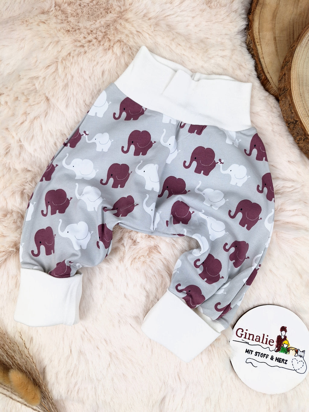 Sofortkauf Lila Weiß Elefanten Pumphose Baby Gr. 68, 80, 86