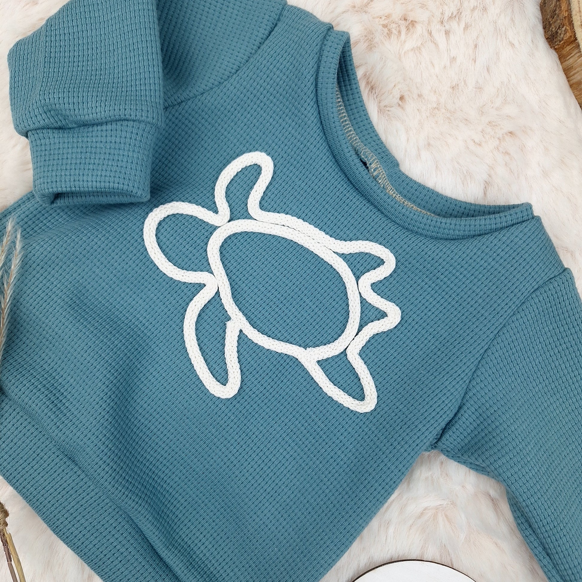 Pullover • Schildkröte aus Kordel • Baby & Kinder • Waffeljersey