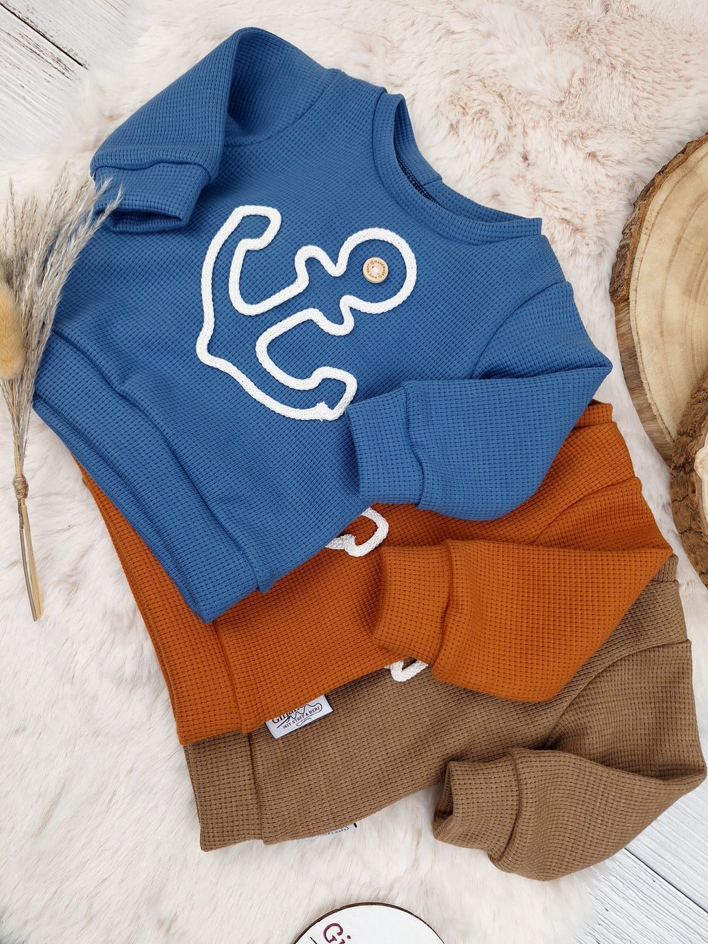 Pullover • Anker aus Kordel • Baby & Kinder • Waffeljersey