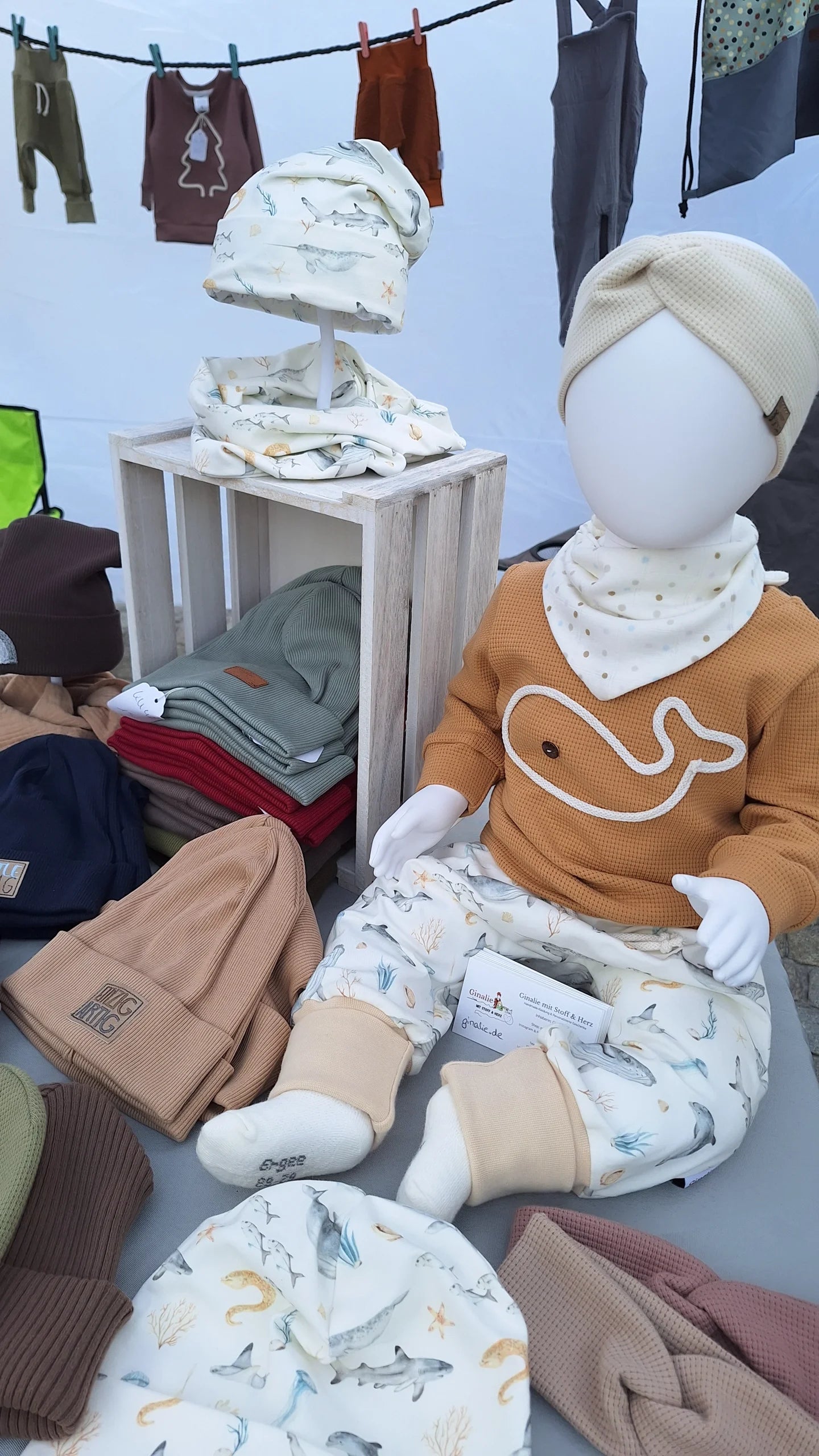 Sofortkauf Pullover Wal Waffeljersey Naturell Beige & Kamel Gr. 68