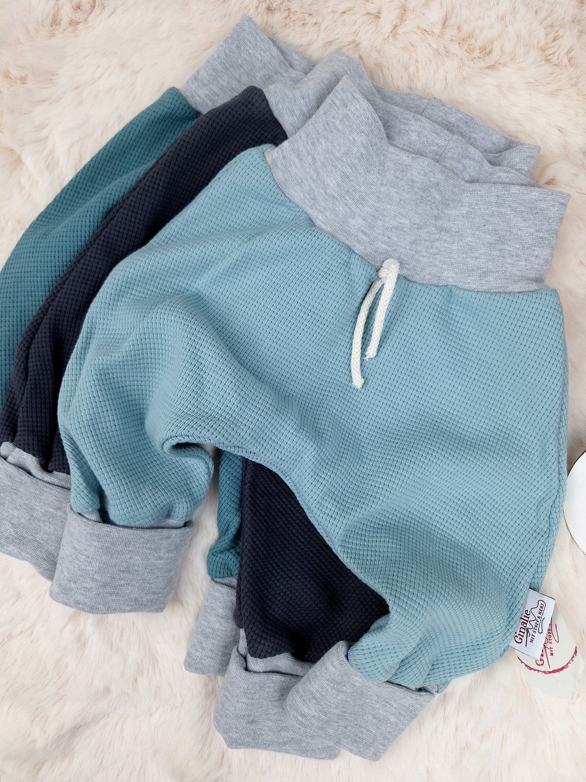 Sofortkauf Waffeljersey Pumphose Grauem Bündchen Baby