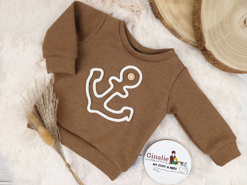 Pullover • Anker aus Kordel • Baby & Kinder • Waffeljersey