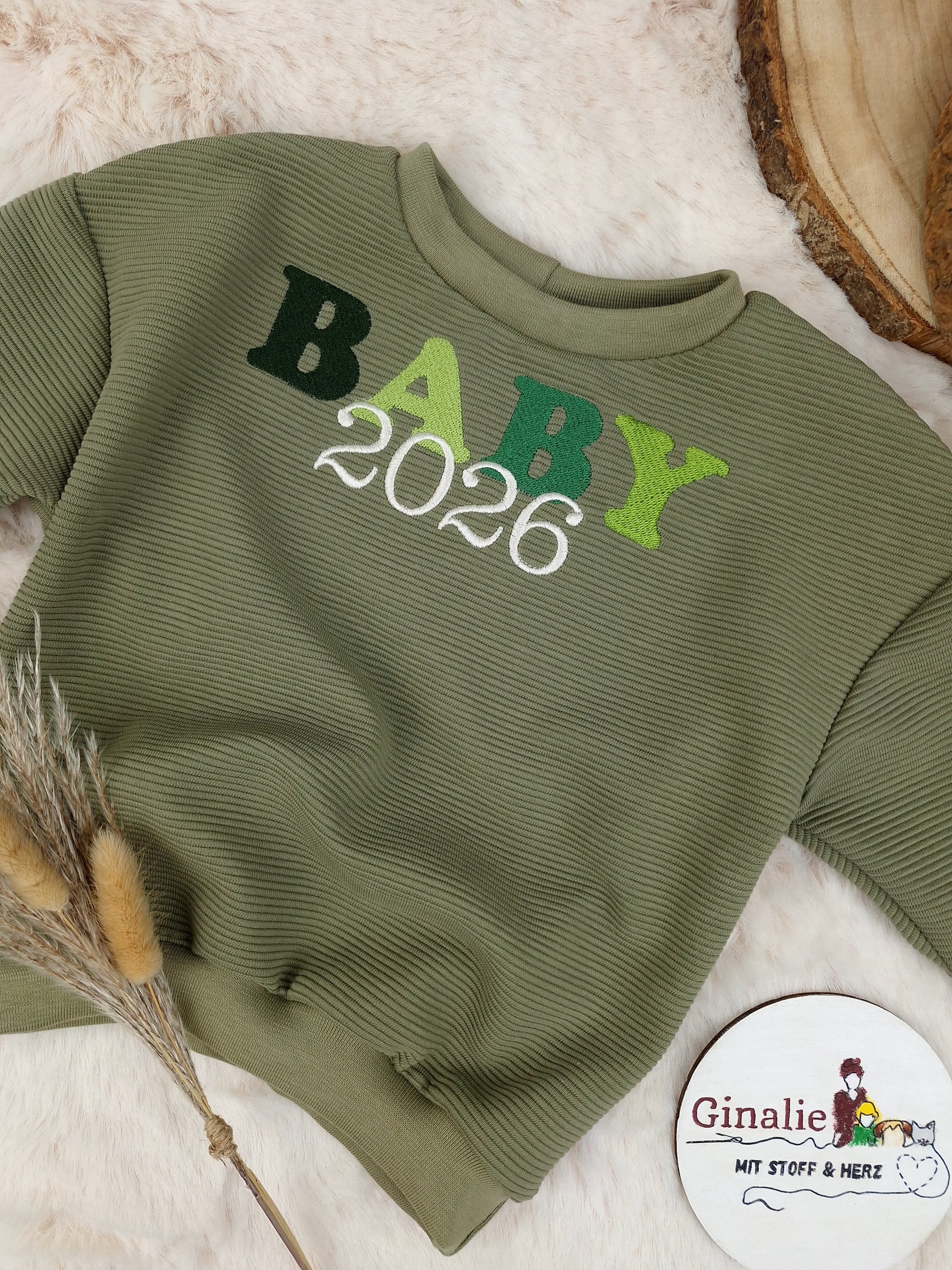 Oversize Pullover 'Baby 2026' & Pumphose • Ottoman Rib Jersey • Babys & Kids