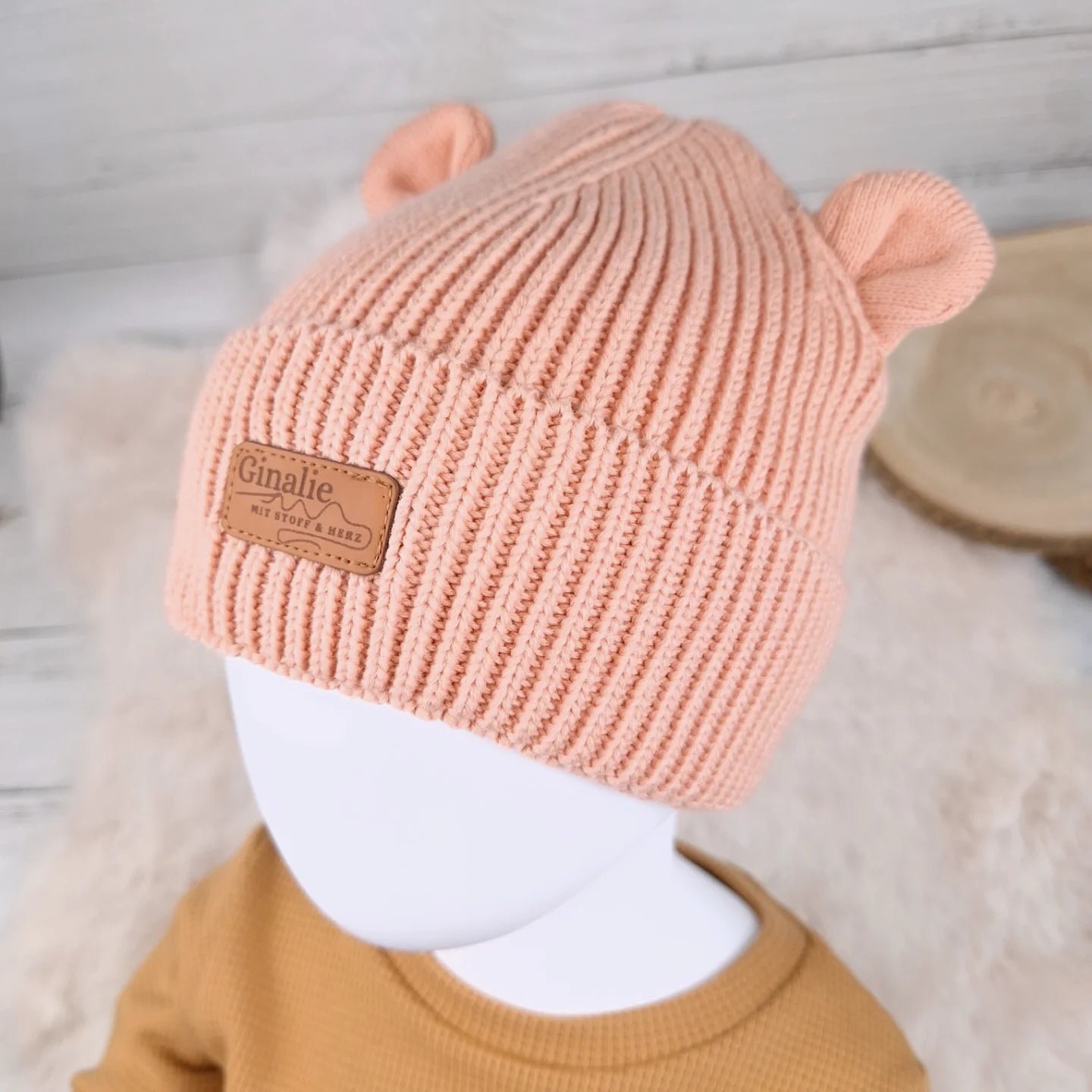 Baby Strickmütze mit Ohren • Beanie aus Bio-Baumwolle