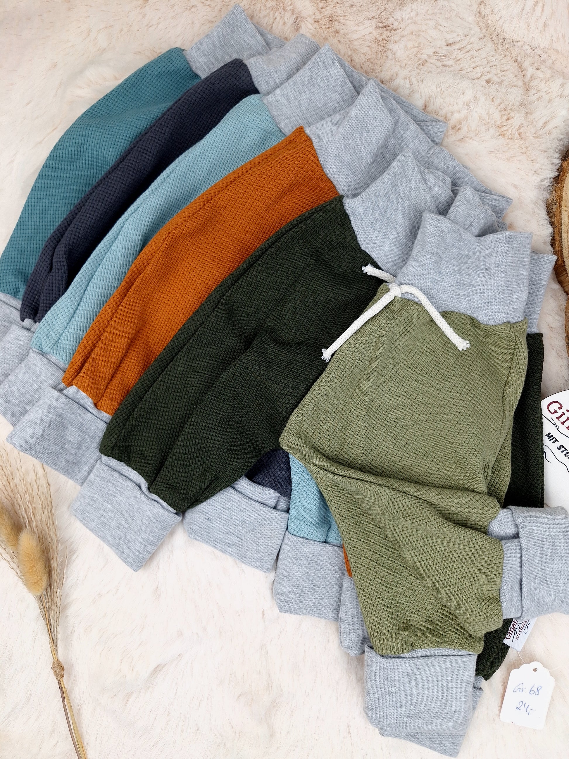 Sofortkauf Waffeljersey Pumphose Grauem Bündchen Baby