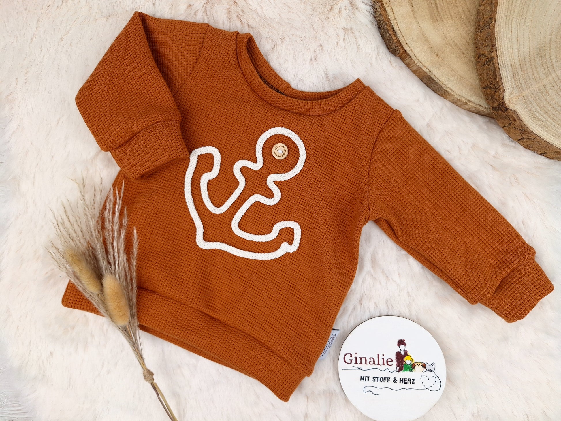 Pullover • Anker aus Kordel • Baby & Kinder • Waffeljersey