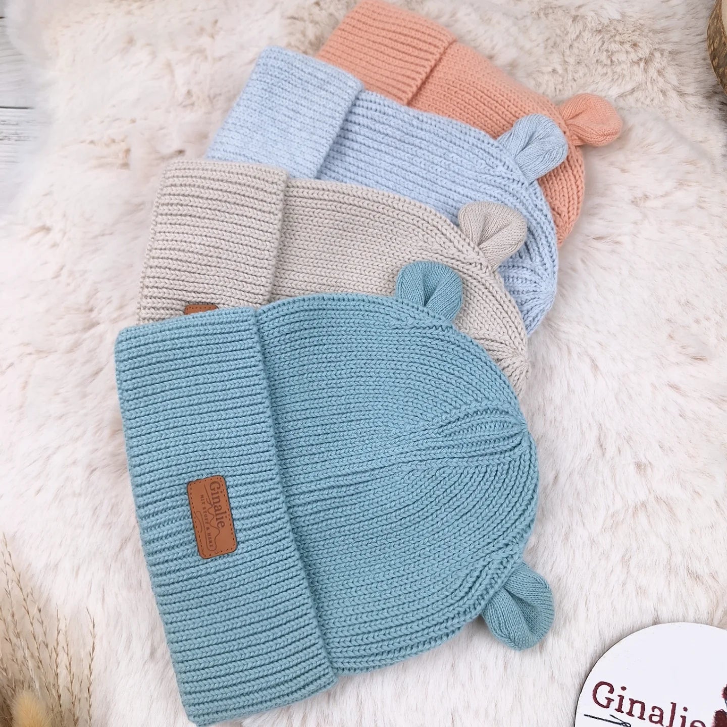 Baby Strickmütze mit Ohren • Beanie aus Bio-Baumwolle