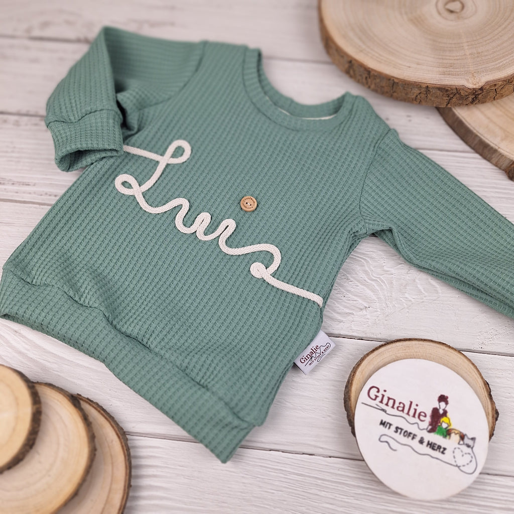 Kinderpullover Waffeljersey • mit Kordelname