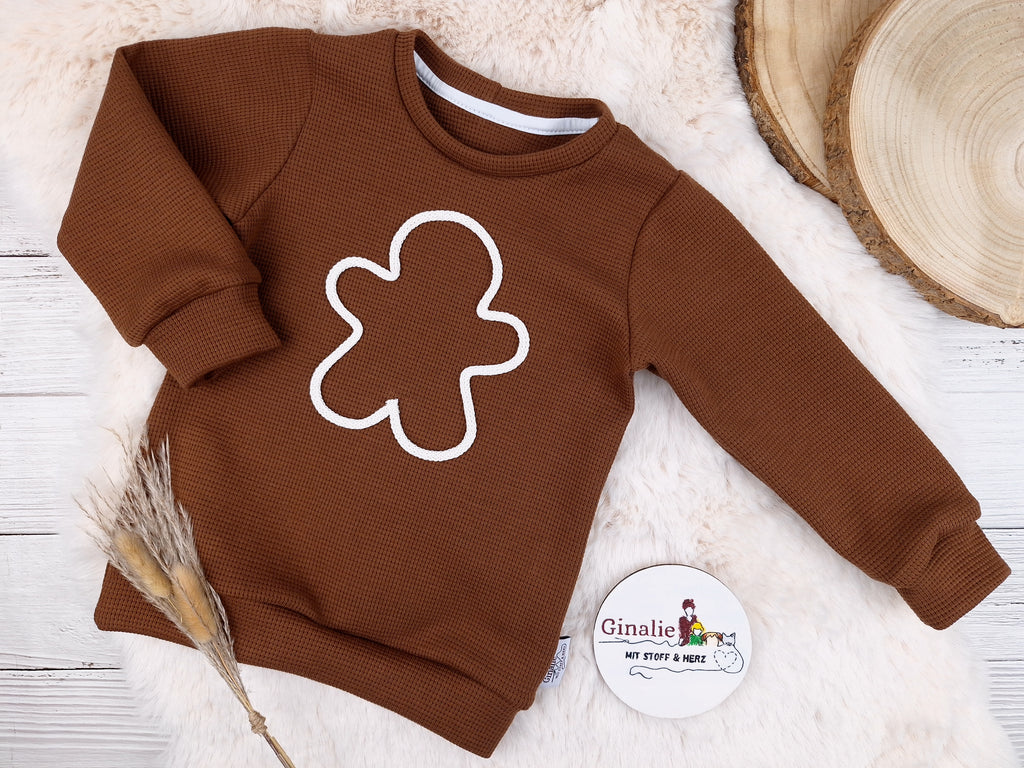 Weihnachts-Kordelpullover für Kinder • festliche Applikationen aus Kordel