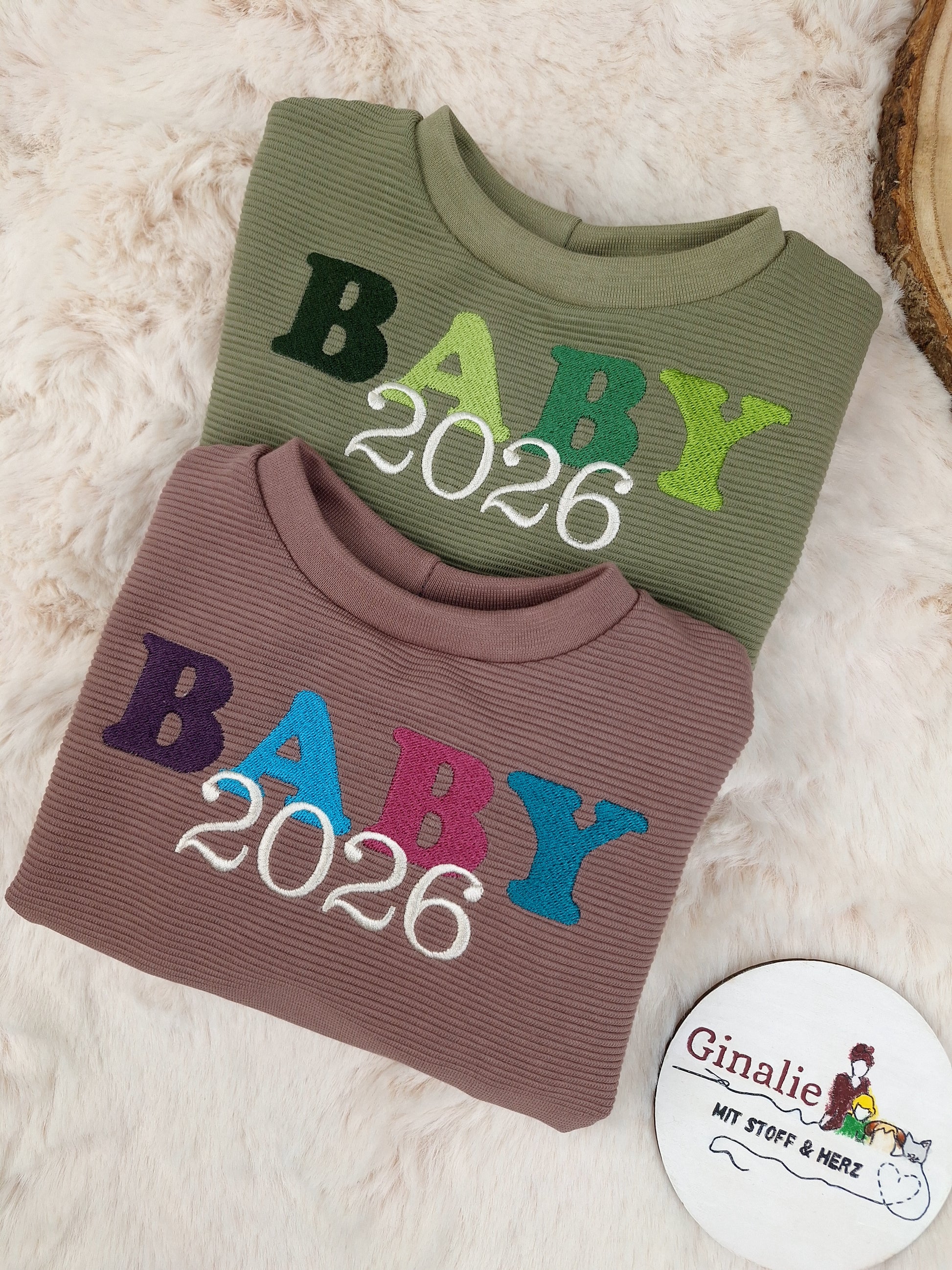 Oversize Pullover 'Baby 2026' & Pumphose • Ottoman Rib Jersey • Babys & Kids