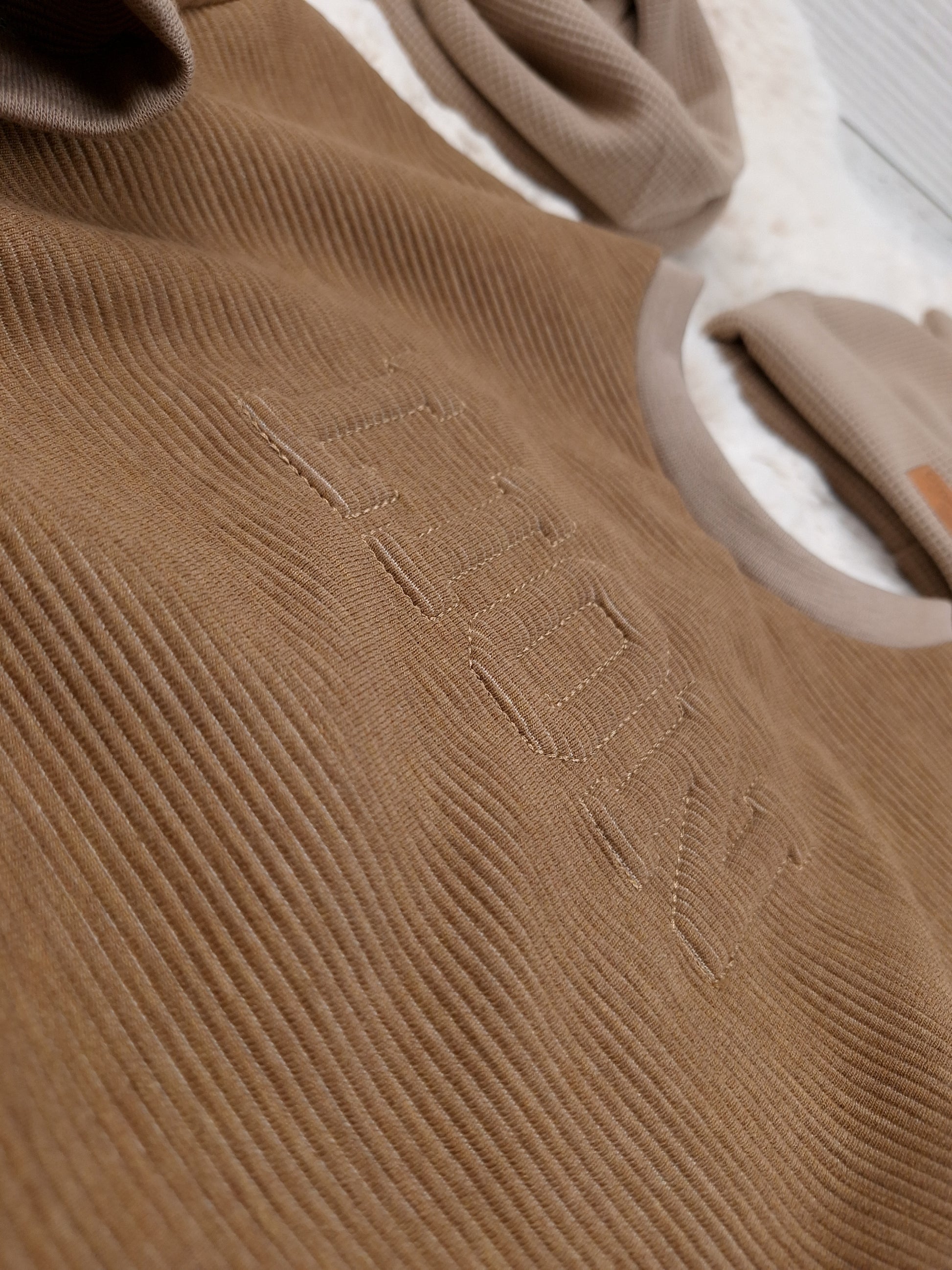 Oversized Pullover Ottoman Rib • Name in 3D-Puff-Stickerei • Baby & Kinder