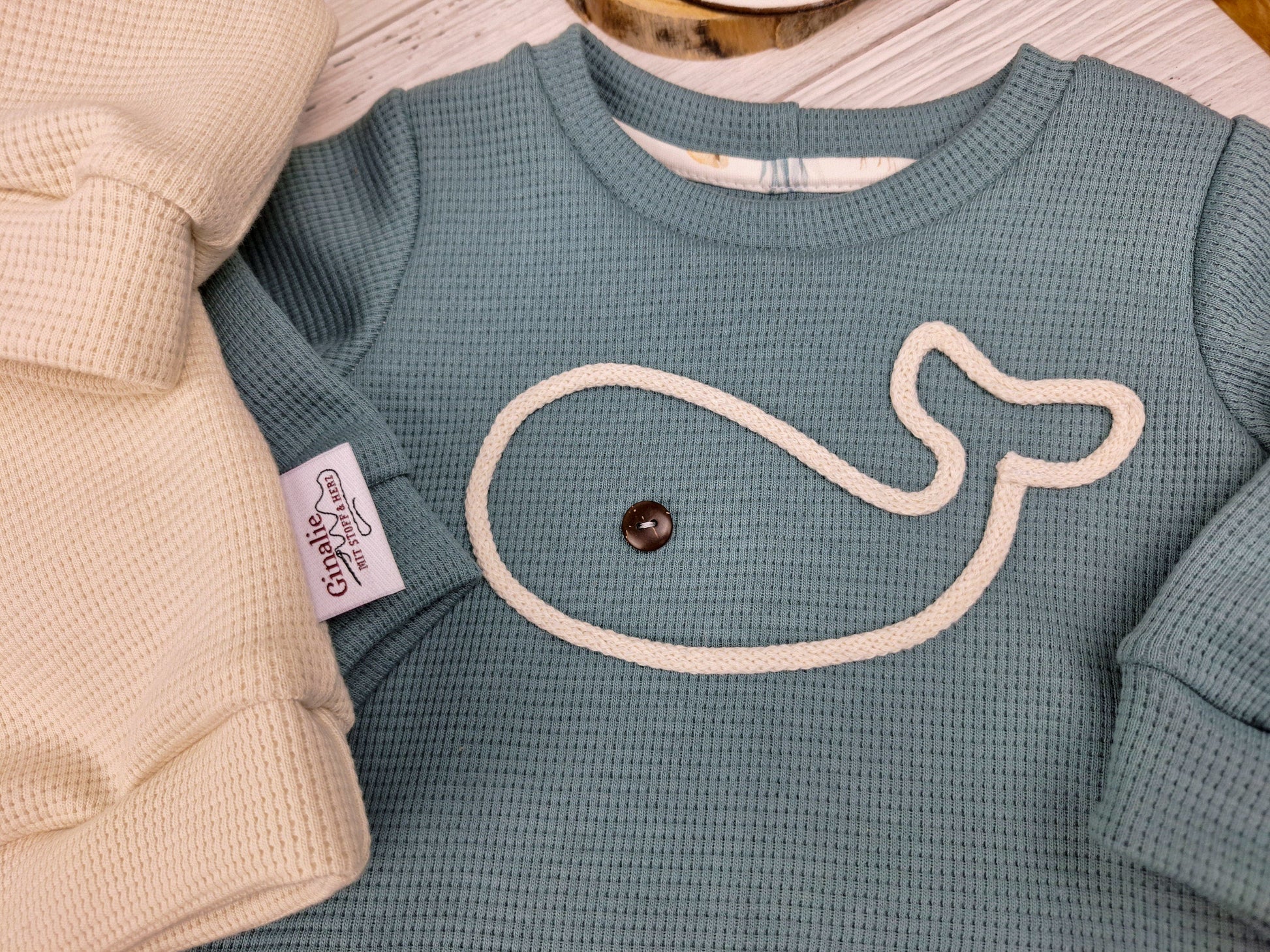 Wal-Pullover aus Waffeljersey