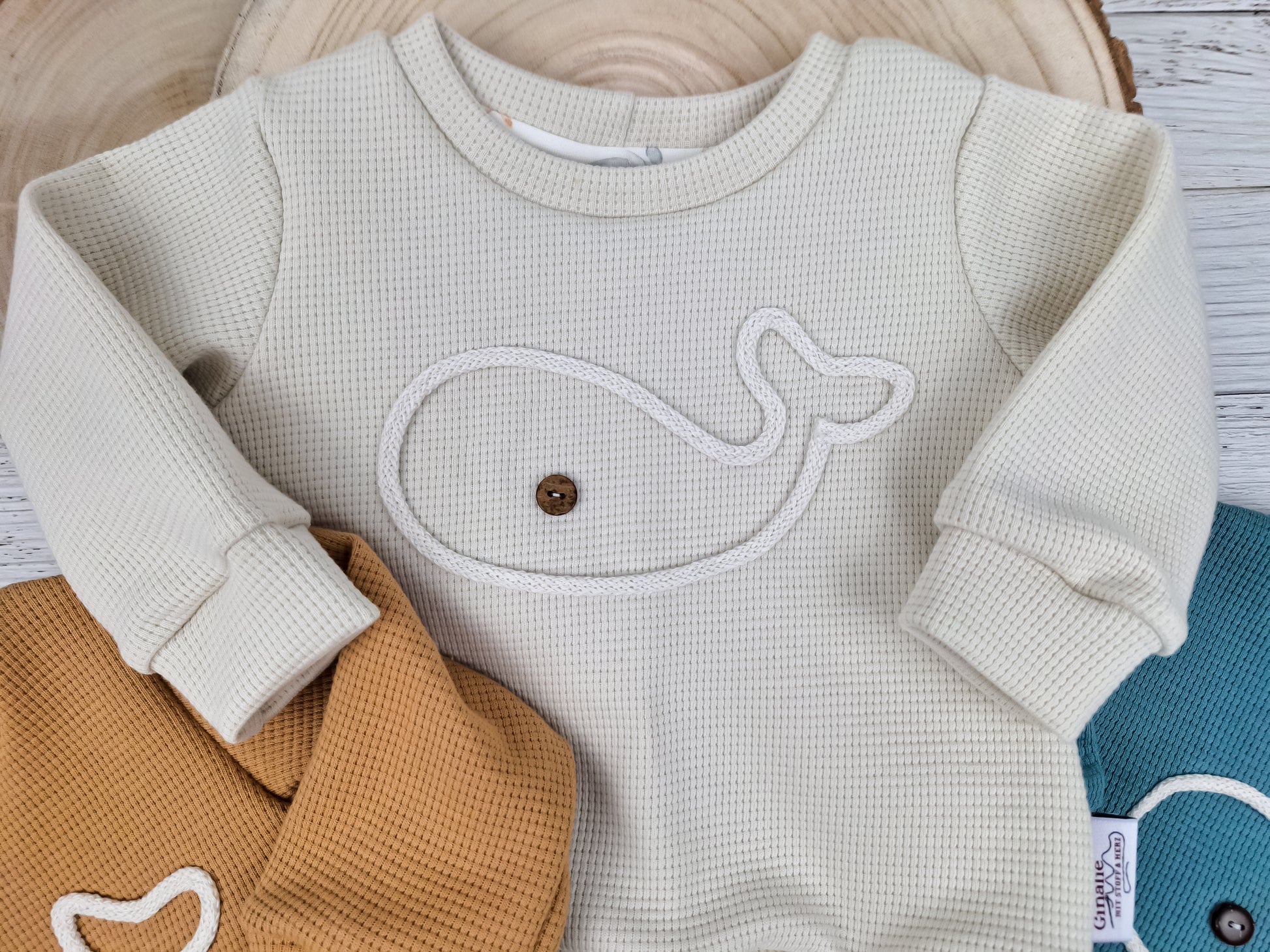Wal-Pullover aus Waffeljersey