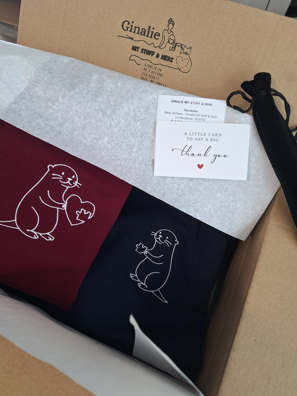 Partner Hoodie Otter Puzzleherz • personalisiert • bestickt • Couple Hoodie