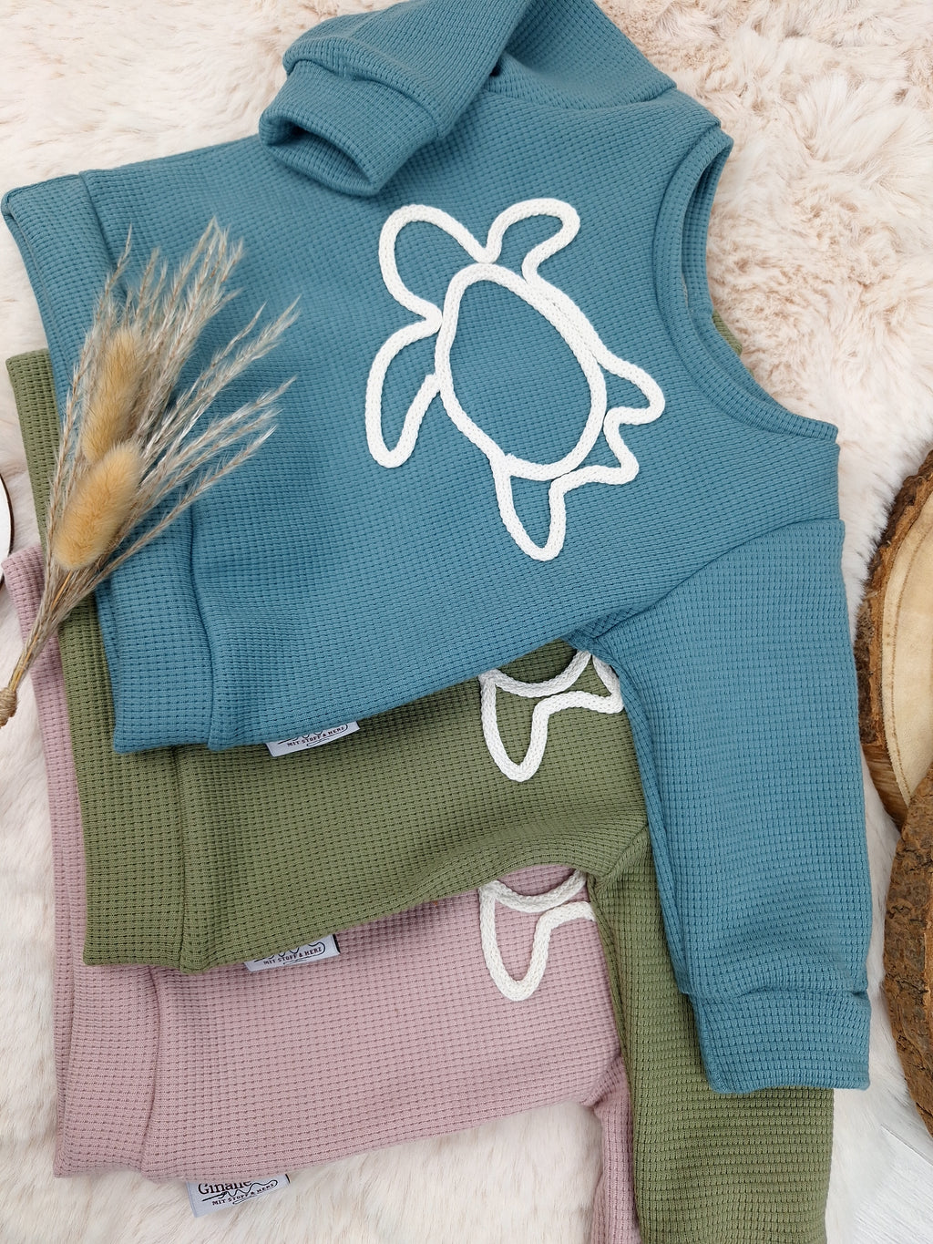 Pullover • Schildkröte aus Kordel • Baby & Kinder • Waffeljersey