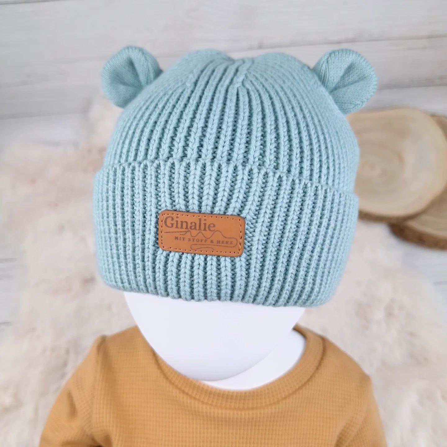 Baby Strickmütze mit Ohren • Beanie aus Bio-Baumwolle