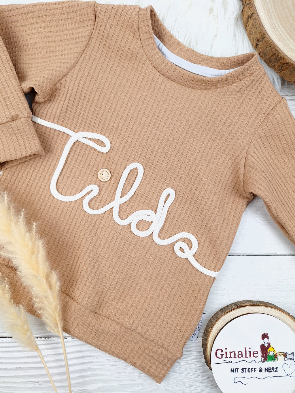 Kinderpullover Waffeljersey • mit Kordelname