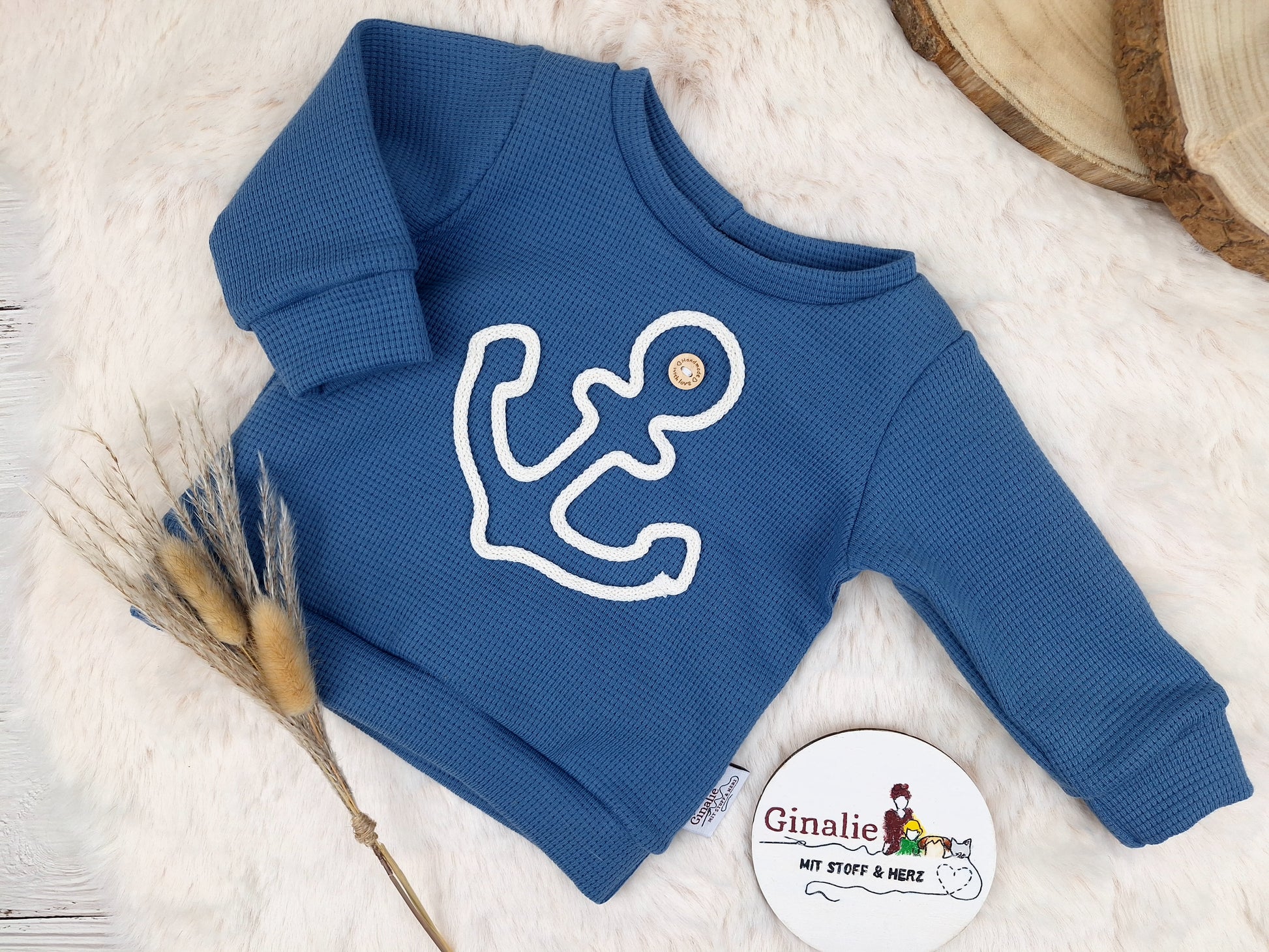 Pullover • Anker aus Kordel • Baby & Kinder • Waffeljersey