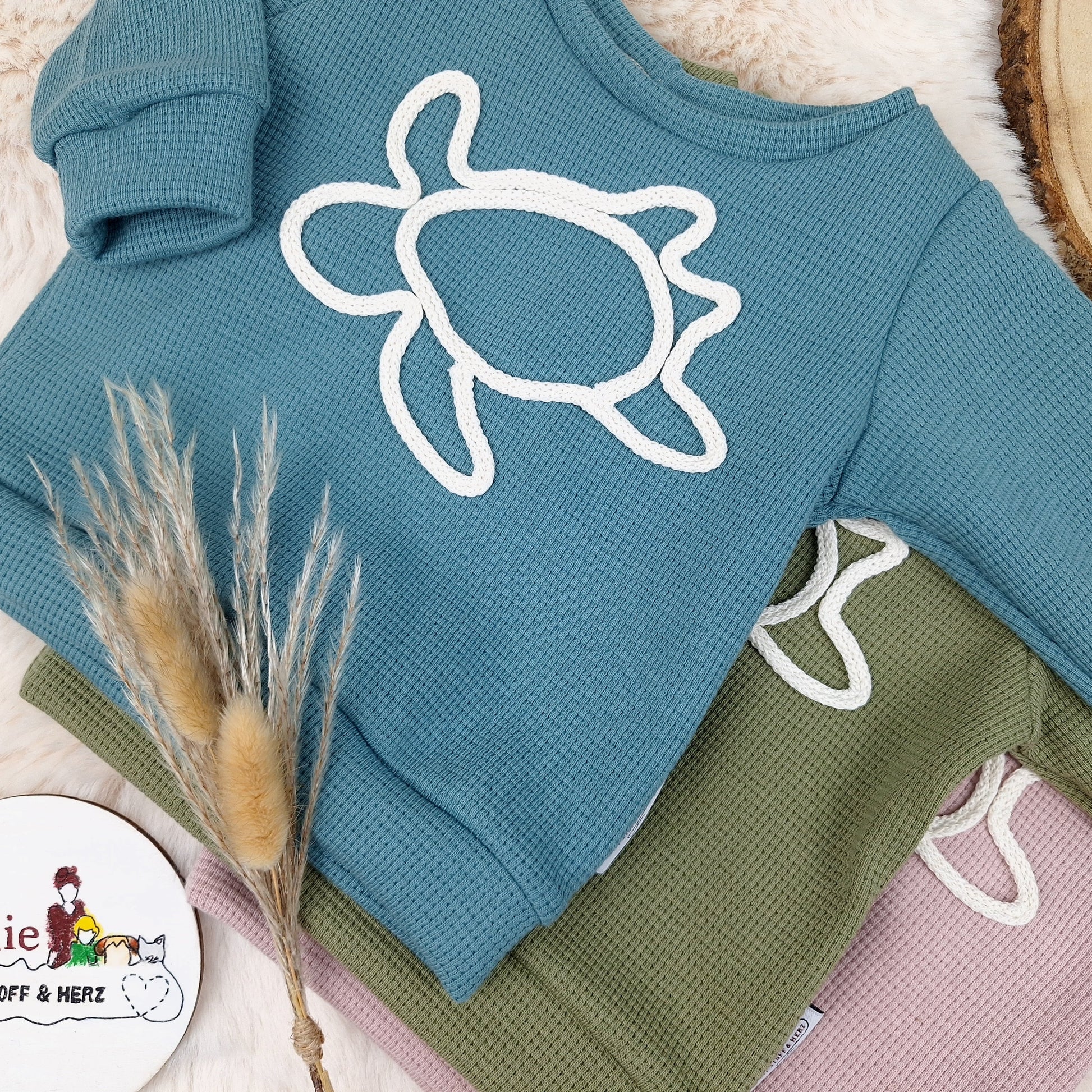 Pullover • Schildkröte aus Kordel • Baby & Kinder • Waffeljersey