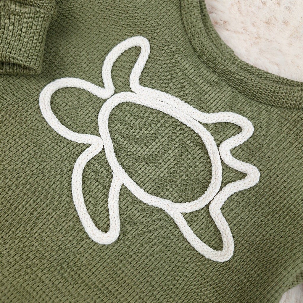 Pullover • Schildkröte aus Kordel • Baby & Kinder • Waffeljersey