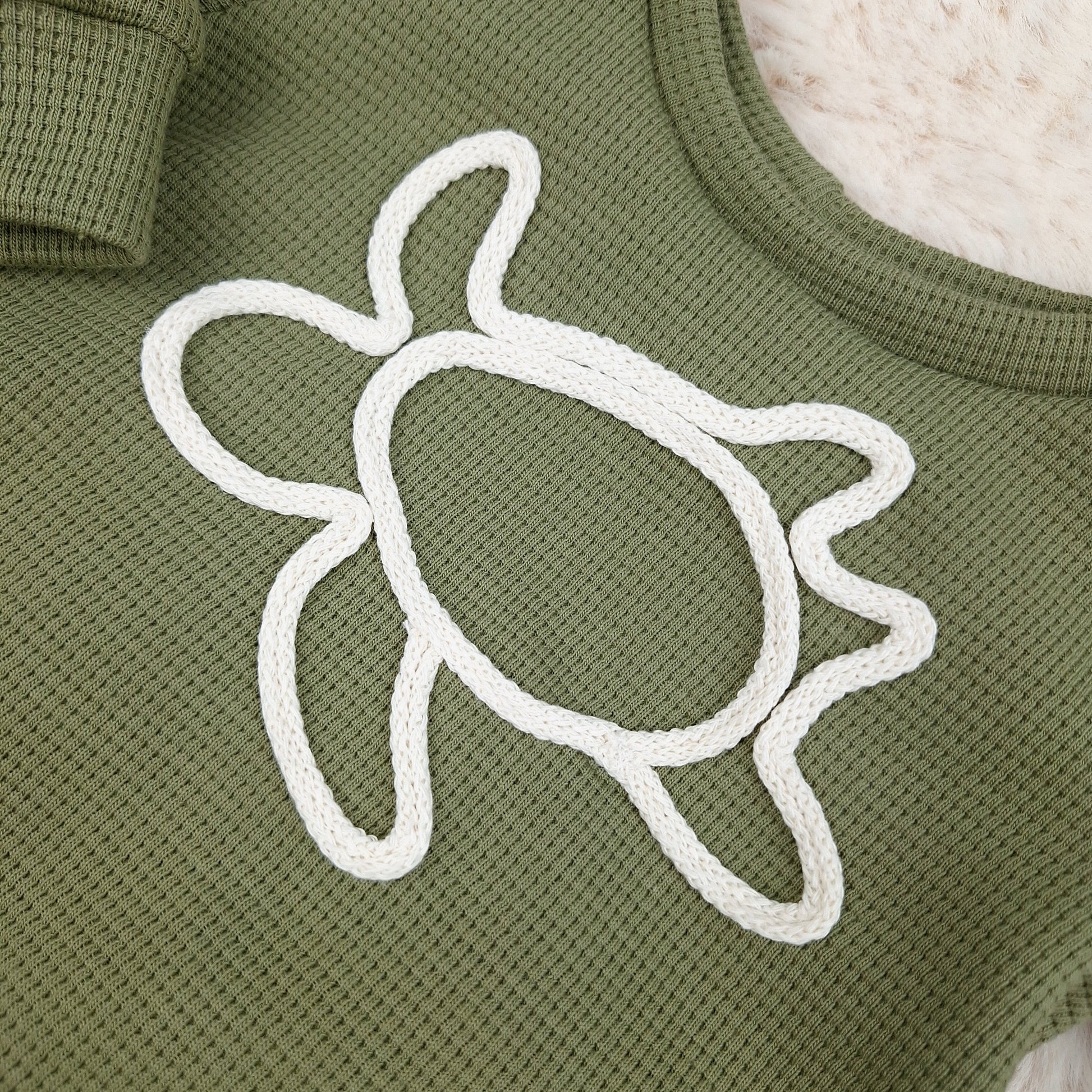 Pullover • Schildkröte aus Kordel • Baby & Kinder • Waffeljersey