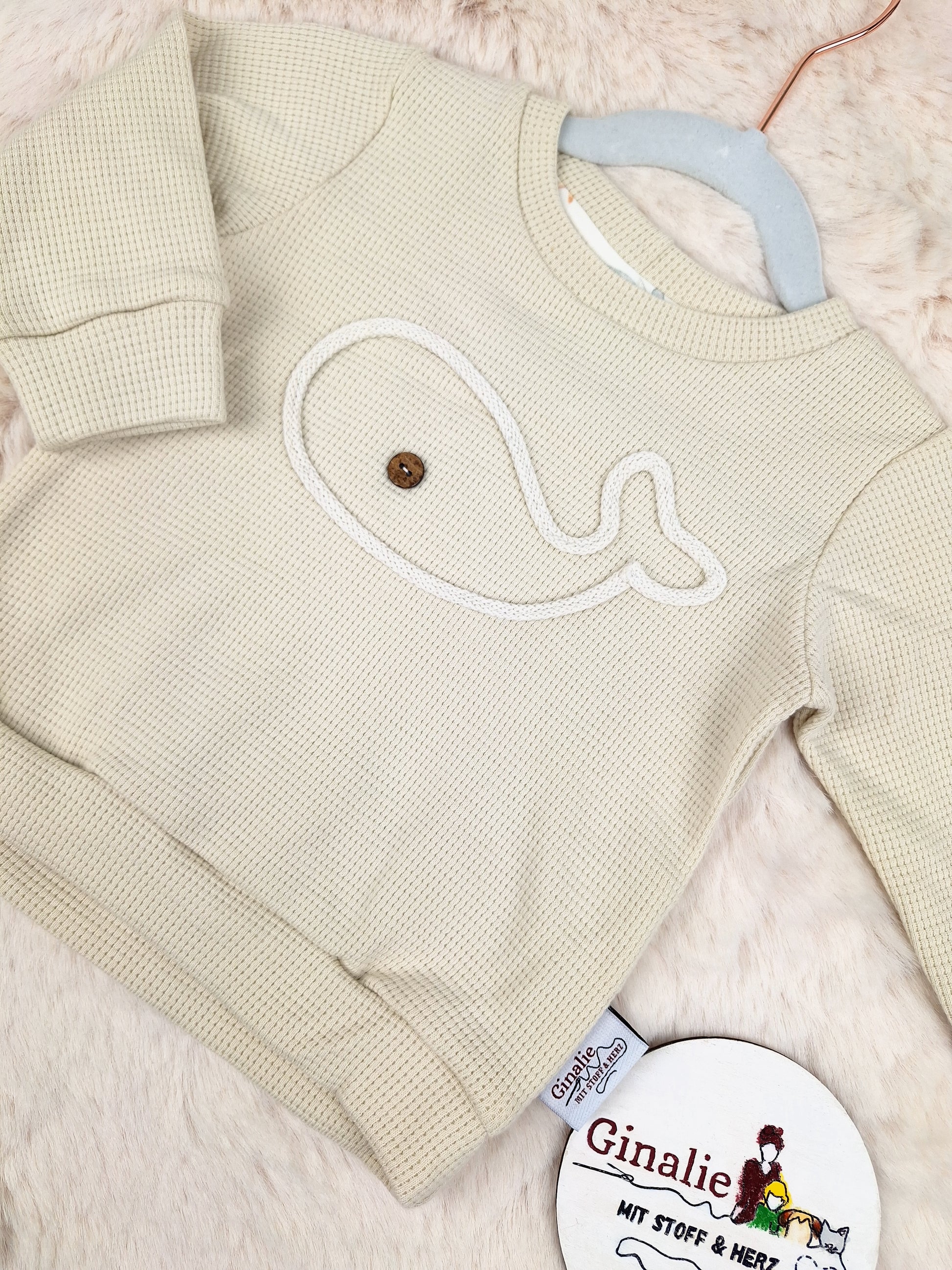 Sofortkauf Pullover Wal Waffeljersey Naturell Beige & Kamel Gr. 68