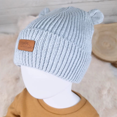 Baby Strickmütze mit Ohren • Beanie aus Bio-Baumwolle