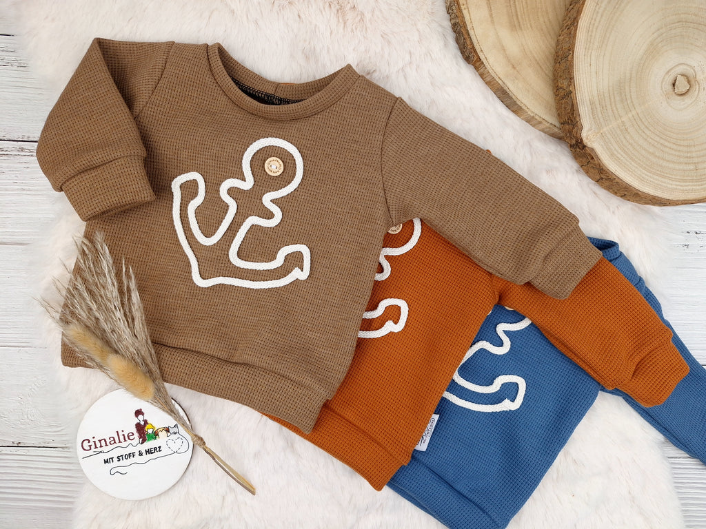 Pullover • Anker aus Kordel • Baby & Kinder • Waffeljersey