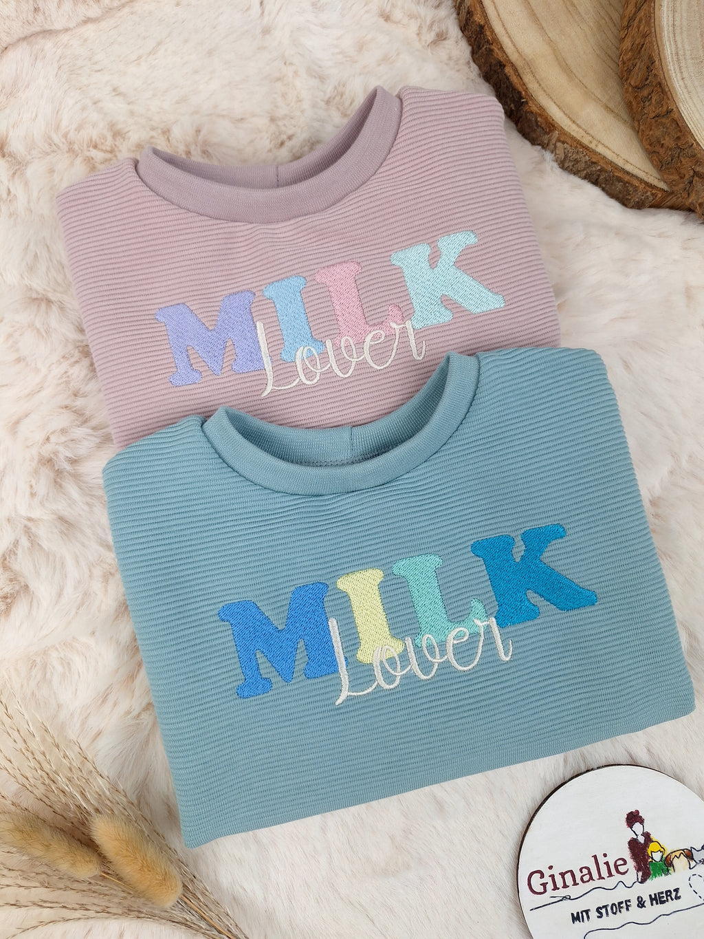 Oversize Pullover 'Milk Lover' & Pumphose • Ottoman Rib Jersey • Babys & Kids