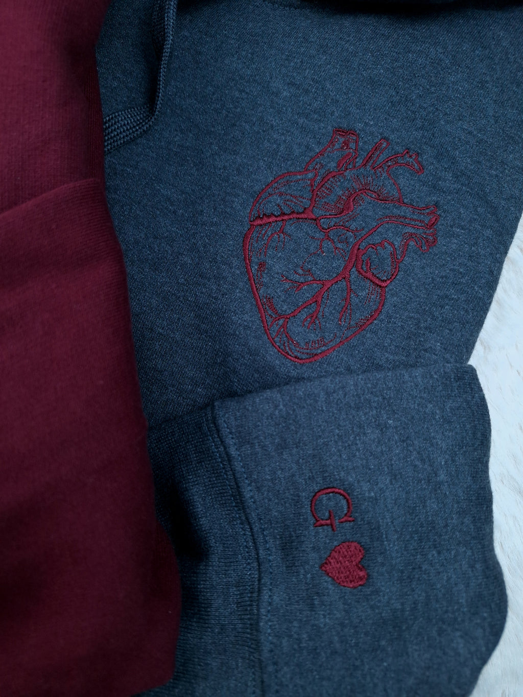 Partner Hoodie • Anatomisches Herz • Initiale